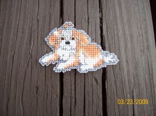 Shih Tzu finished cross stitch magnet dog
