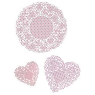 PINK N MIX   30 PAPER PARTY DOILIES   MIXED SIZES (B.N)