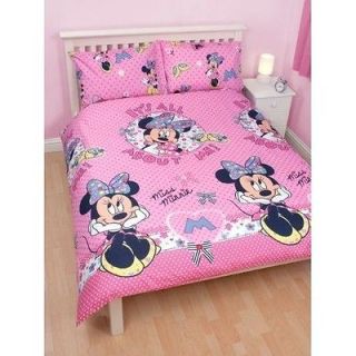 Disney Minnie Mouse Shopaholic Rotary Double Bed Duvet Quilt Cover 