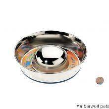stainless steel slow feed dog bowl for fast eaters