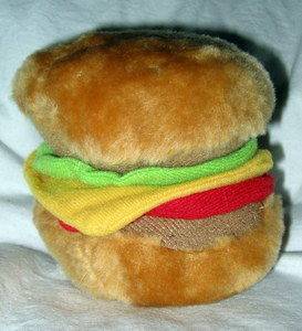 Soft Hamburger Squeeze Toy Dog Puppy Toys