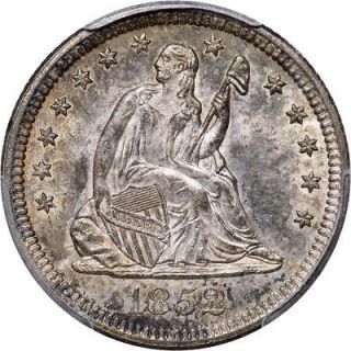1852 25C PCGS MS64 CAC Seated Liberty Quarter Dollar No Motto
