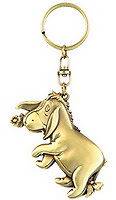 Eeyore Brass KEYCHAIN Retro Disney Winnie The Pooh Keyring Chain Ring