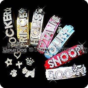 RHINESTONE PERSONALIZED DOG CAT COLLAR + FREE LETTERS