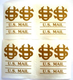 US Mail Post Office Box Door Decals Gold