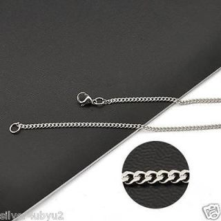 Stainless Steel Men Women Cuban Link Curb Chain Necklace 2mm, 3mm 