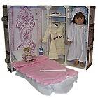 NEW 18 DOLL CLOTHES TRUNK SUITCASE W/ MURPHY BED & HANGER FOR 