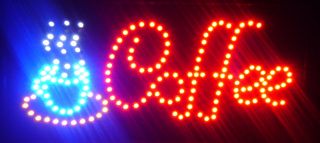 NEW Bright Motion LED Neon COFFEE Sign CAFE Shop Bar Bakery Shop Deli 