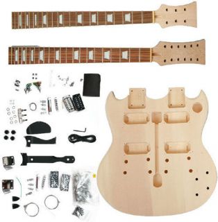   DOUBLE NECK SG STYLE 12/6 ELECTRIC GUITAR COMPLETED OR DIY GUITAR KIT
