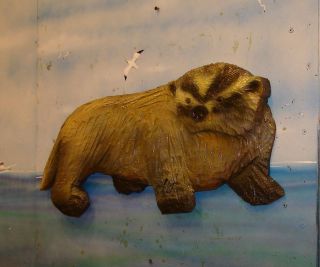 Chainsaw Carving Badger Carved Original Liberty Chainsaw Art Signed 