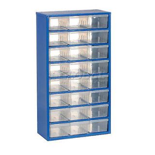 Blue Metal Storage Drawer Cabinet, 24 Drawers, Small Parts Storage