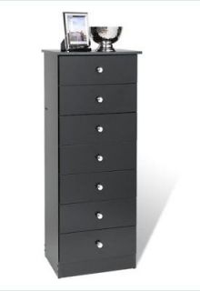 Black Tall 7 Drawer Storage Chest Dresser ws 5 Years Warranty