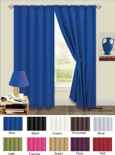 Plain Curtains Thermal Backed Light Reducing Curtains Ready Made 10 