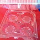 Plastic 4 Compartment Muffin Cupcake Container Hinged Lid 30 Count