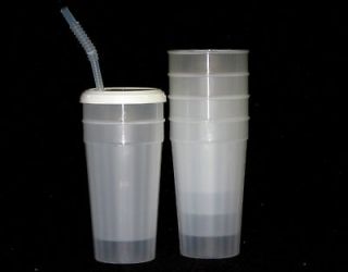 48 LARGE NATURAL TUMBLERS,LIDS STRAWS. DRINKING GLASS