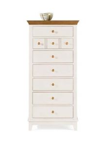 White/Maple 7 Drawer Lingerie Chest Dresser