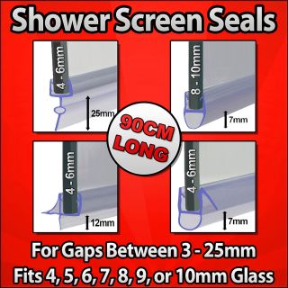 Bath or Shower Showerseal For Doors With4 10mm Glass & 3 23mm Gap 