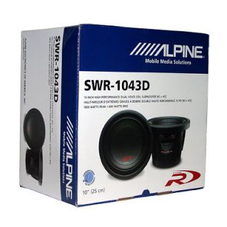   SWR 1043D 1800 Watt 10 Car Audio Stereo Subwoofer DVC 4 Ohm Type R
