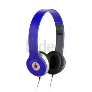 Blue 3.5mm Foldable Stereo Headphone Earphone Headset for DJ PSP  