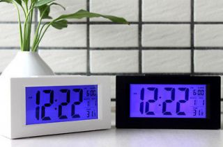   Snooze Desk Alarm Clock Backlight Sensor Temperature Calendar 690
