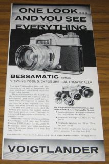 1961 VINTAGE AD~VOIGTLANDER BESSAMATIC 35MM REFLEX CAMERAS