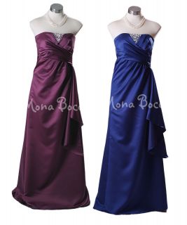 10 12 14 Cornflower blue Aubergine purple bridesmaid dress, formal 