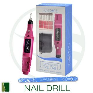 Fast Nail Art Drill KIT Electric FILE Buffer Bits Acrylic Portable 