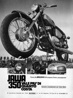 1978 Jawa CZ 350 Motorcycle Original Rare Italian Ad