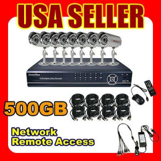   Channel 500GB HDD Outdoor Weatherproof CCTV Security Camera DVR System