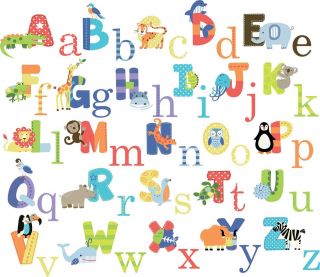 CC New Animal Alphabet Wall Sticker Decals for kids boys girls 