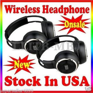 2x Wireless Headphones In Car Pillow Headrest DVD Player IR US Stock