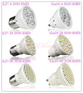 E27/Gu10 4/24/60 LED 3528 5050 SMD Cool/Warm White Light Bulb Lamp 