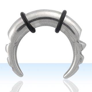 Steel Ridged Pincher Taper Horn Ear Plug Gauges Metal