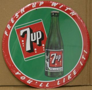 UP 12 ROUND METAL AD SIGN