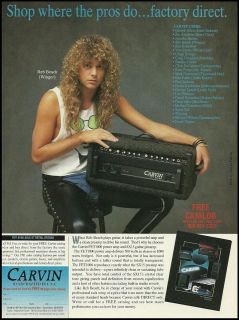 WINGER REB BEACH 1990 CARVIN FET1000 AMPS AD 8X11 FRAMEABLE 