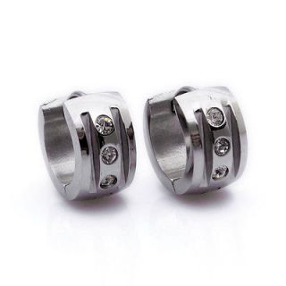 mens silver hoop earrings in Mens Jewelry