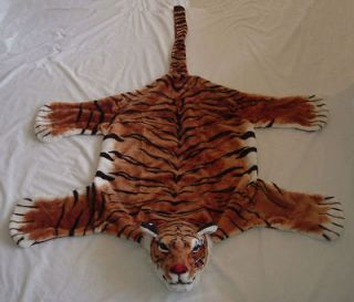 WHOLESALE LOT OF 4 BEAUTIFUL TIGER RUGS soft faux skin carpet pillow 
