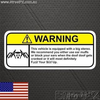 LOUD SPL STEREO Warning Sticker for subwoofer 6x9 amp