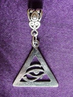   Horus/Providence Pewter Pendant on Leather Necklace. Egypt Illuminati