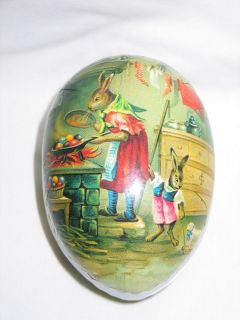 Old Paper Mache Easter Egg Candy Container Made in Germany Bunny 