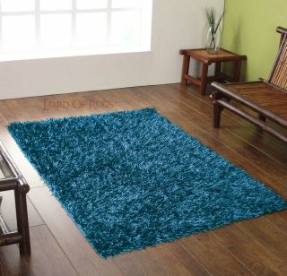 High Shine Spider Shaggy Rug Electric Blue in 2x4, 3x5, 5x7 Carpet