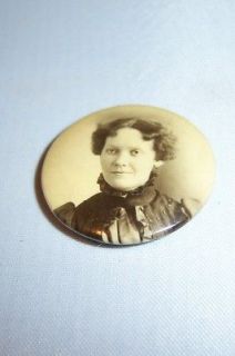 Pin Back 1898 PIN LOCK Lady Picture Photo Jewelry Mfg.Co.Patd May31 