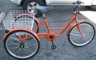 Gomier 3 WHEEL Adult Tricycle 24 Trike 6 SPEED Bike Orange