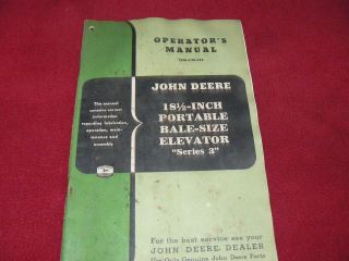   18 1/2 inch Portable Bale Size Elevator Series 3 Operators Manual