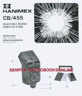 Hanimex CB/455 Flash Instruction Manual Multi Language