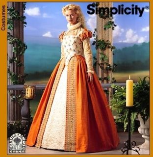   Princess Dress Simplicity 8881 Elizabethan Costume PATTERN OOP Uncut