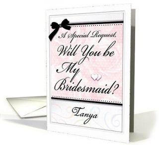   You be My Bridesmaid ? Bridal Party Invitation Cards CUSTOMIZE   Pink