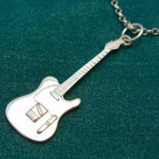 silver Fender Telecaster miniature guitar necklace