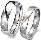 Wedding Ring Set Titanium Ring Engagement Bands Matching Pair 