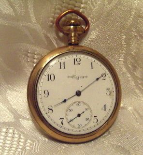 Elgin Pocket Watch 3 Finger Bridge 1902 16 Size 15 Jewels Gold Filled 